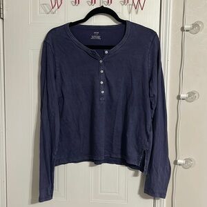 Aerie cropped Henley shirt